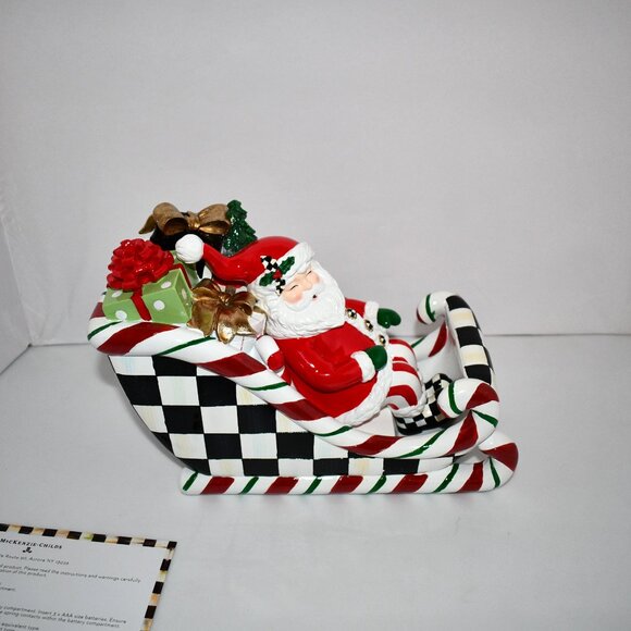 MacKenzie-Childs Nick's Pick Illuminated Santa in Sleigh Décor #35509-1122NM - Picture 2 of 7